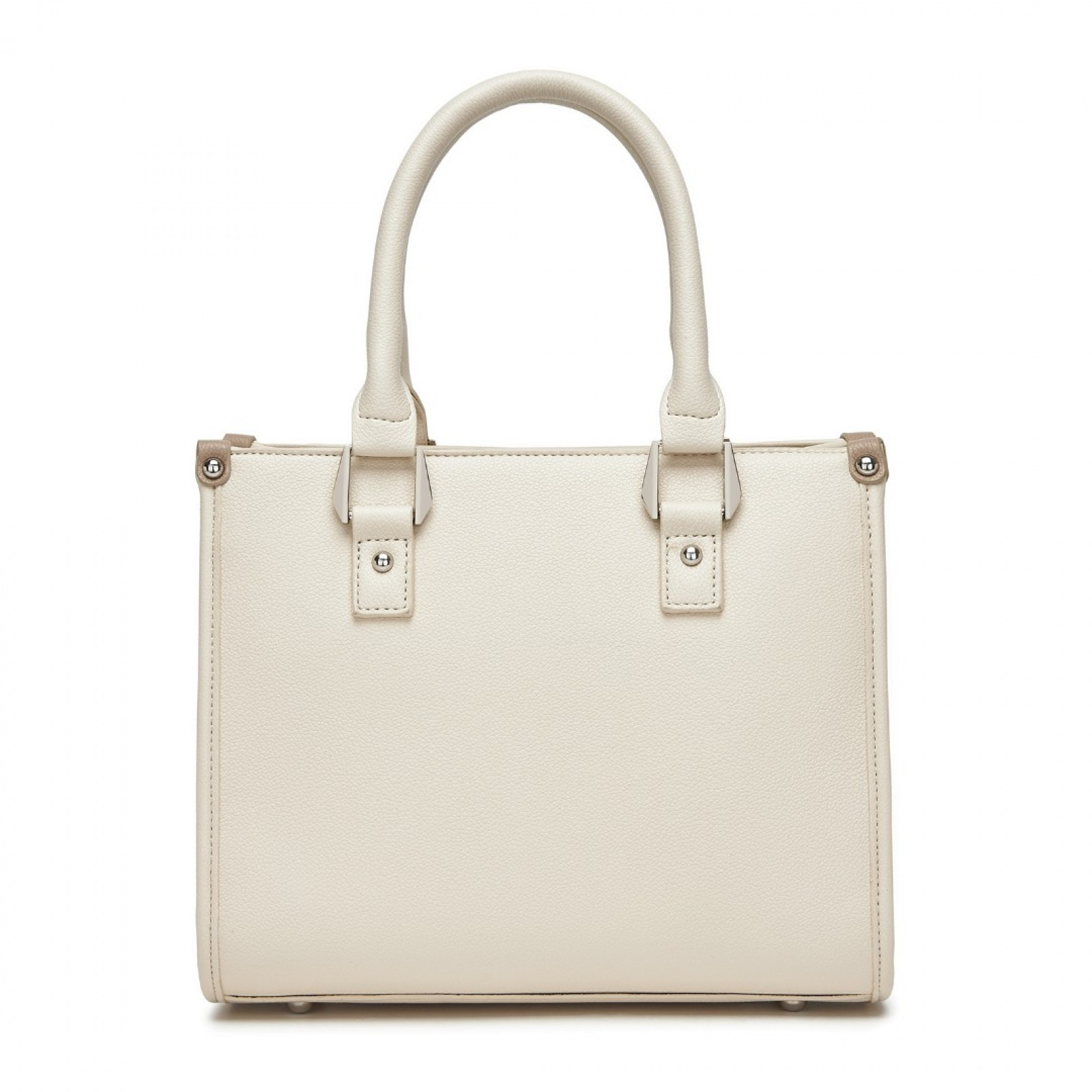 Elegantní béžová prostorná taška s pleteným lemováním Hitomi