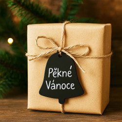 Černá vánoční ozdoba zvonek Cabrera