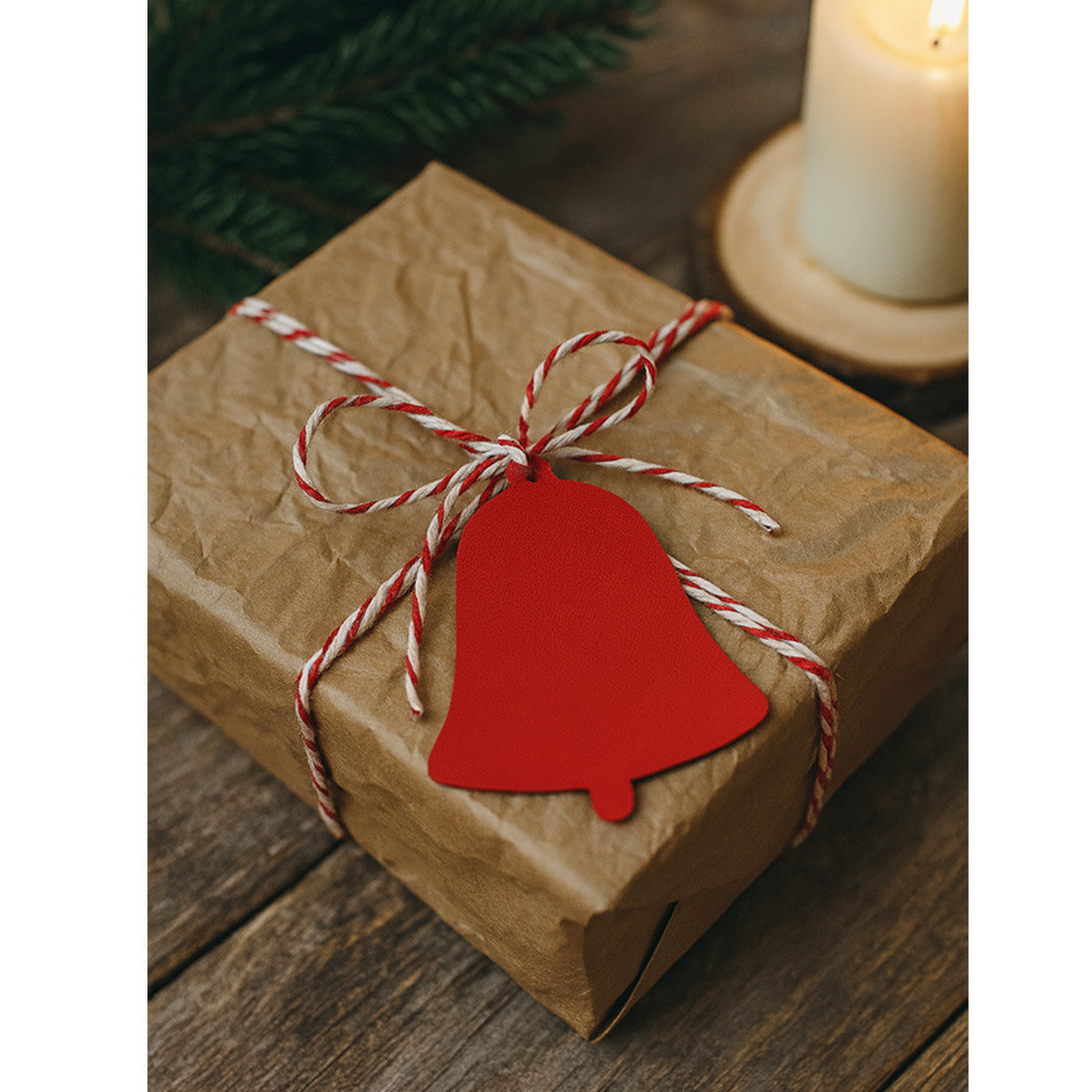 Červená vánoční ozdoba zvonek Cabrera