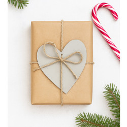 Světle šedá vánoční ozdoba srdce Ayane