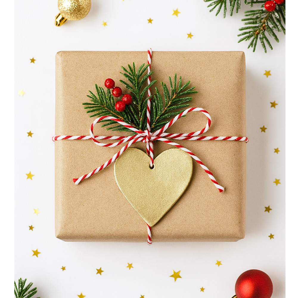 Zlatá vánoční ozdoba srdce Ayane