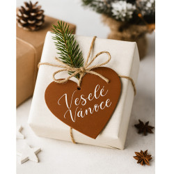 Hnědá vánoční ozdoba srdce Ayane