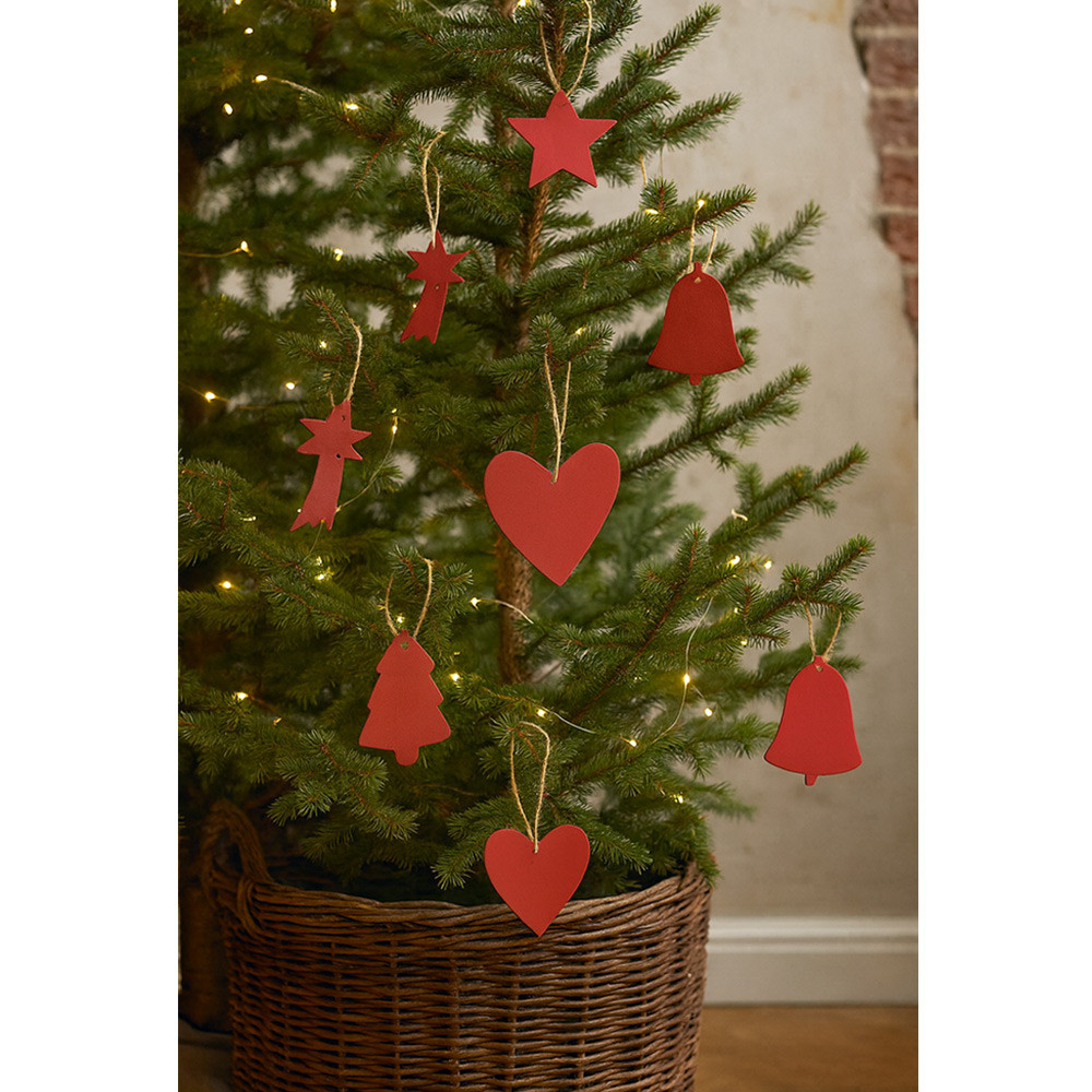 Červená vánoční ozdoba baňka Inoue