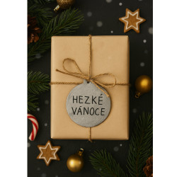 Tmavě stříbrná vánoční ozdoba baňka Inoue