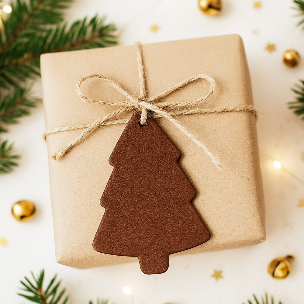 Hnědá vánoční ozdoba stromeček Yevheniy