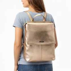 Růžovo zlatý městský kožený batoh Neville