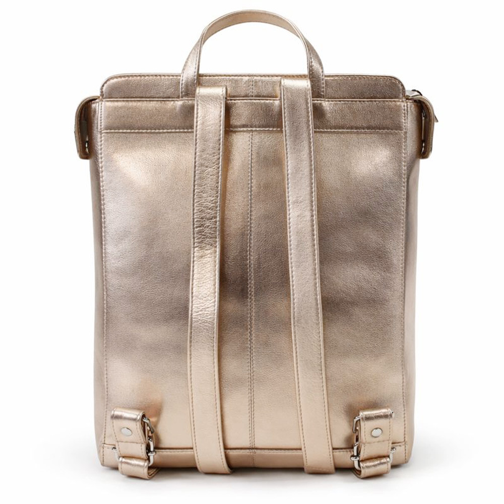 Růžovo zlatý městský kožený batoh Neville