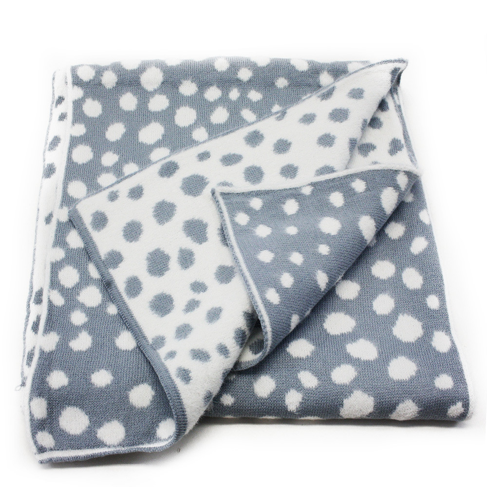 Světle modrý dámský dlouhý modní šál s puntíkem Olexey