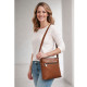 Hnědá dámská kožená crossbody kabelka Vatie