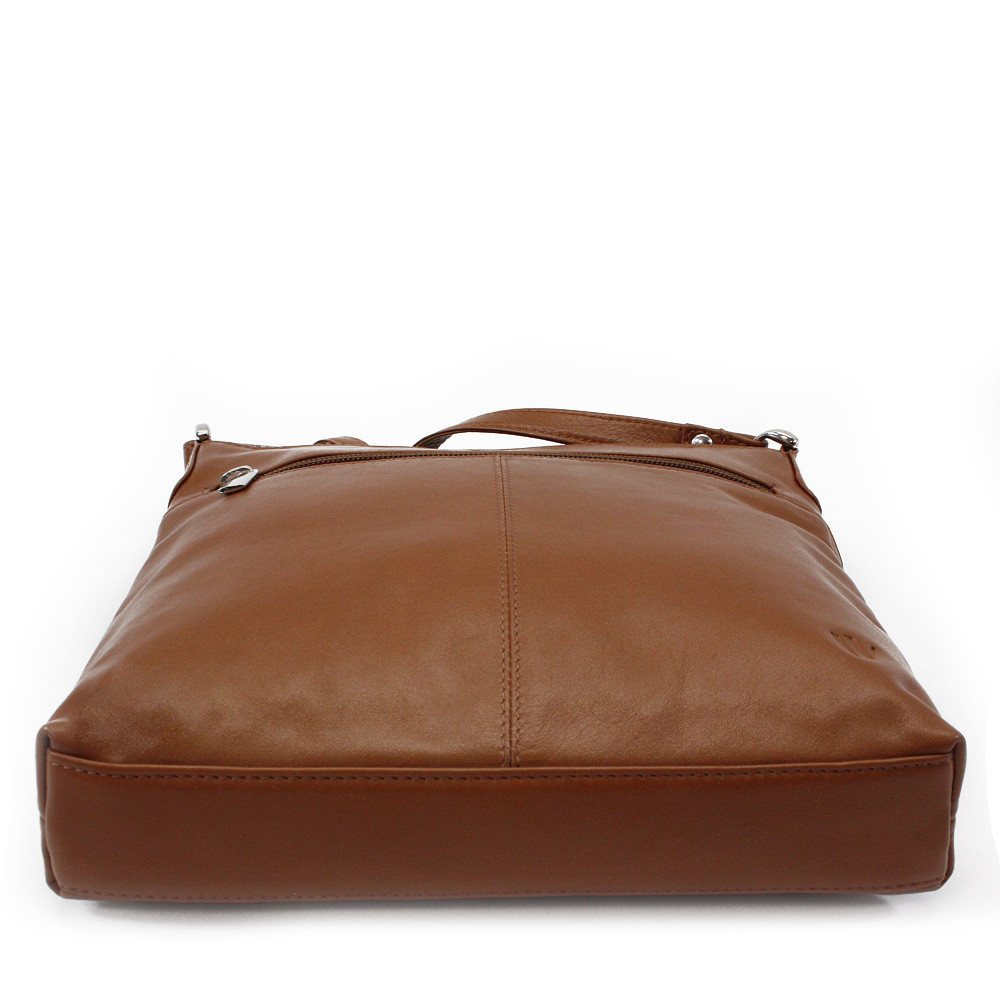 Hnědá dámská kožená crossbody kabelka Vatie