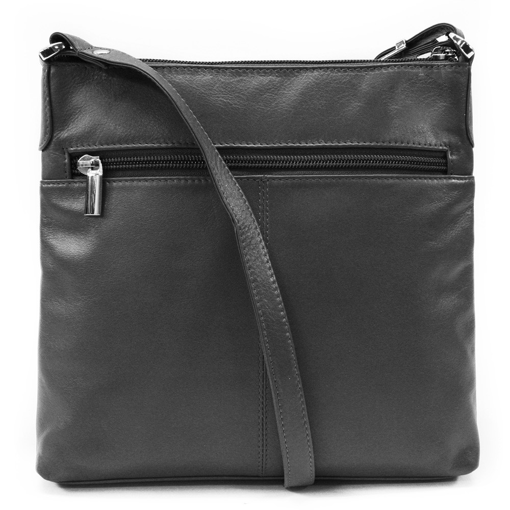 Černá dámská kožená crossbody kabelka Vatie