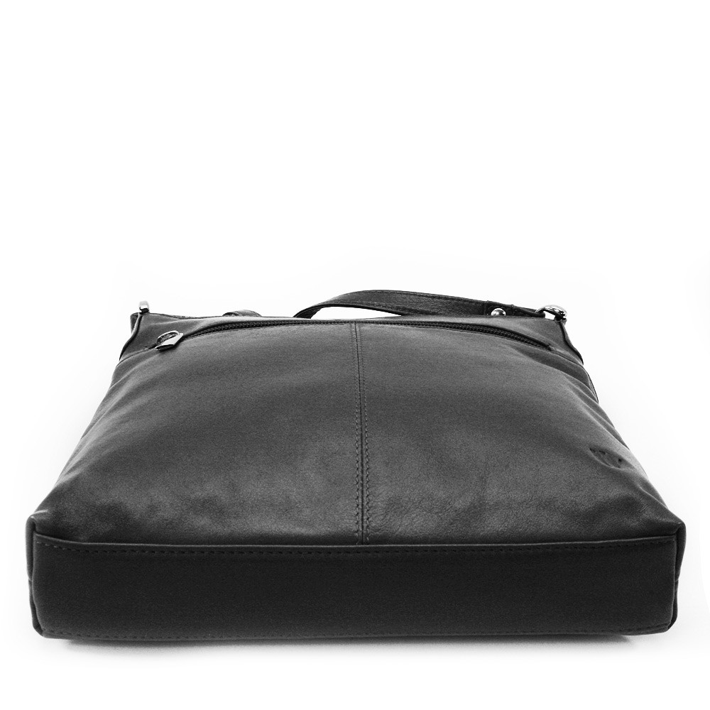 Černá dámská kožená crossbody kabelka Vatie