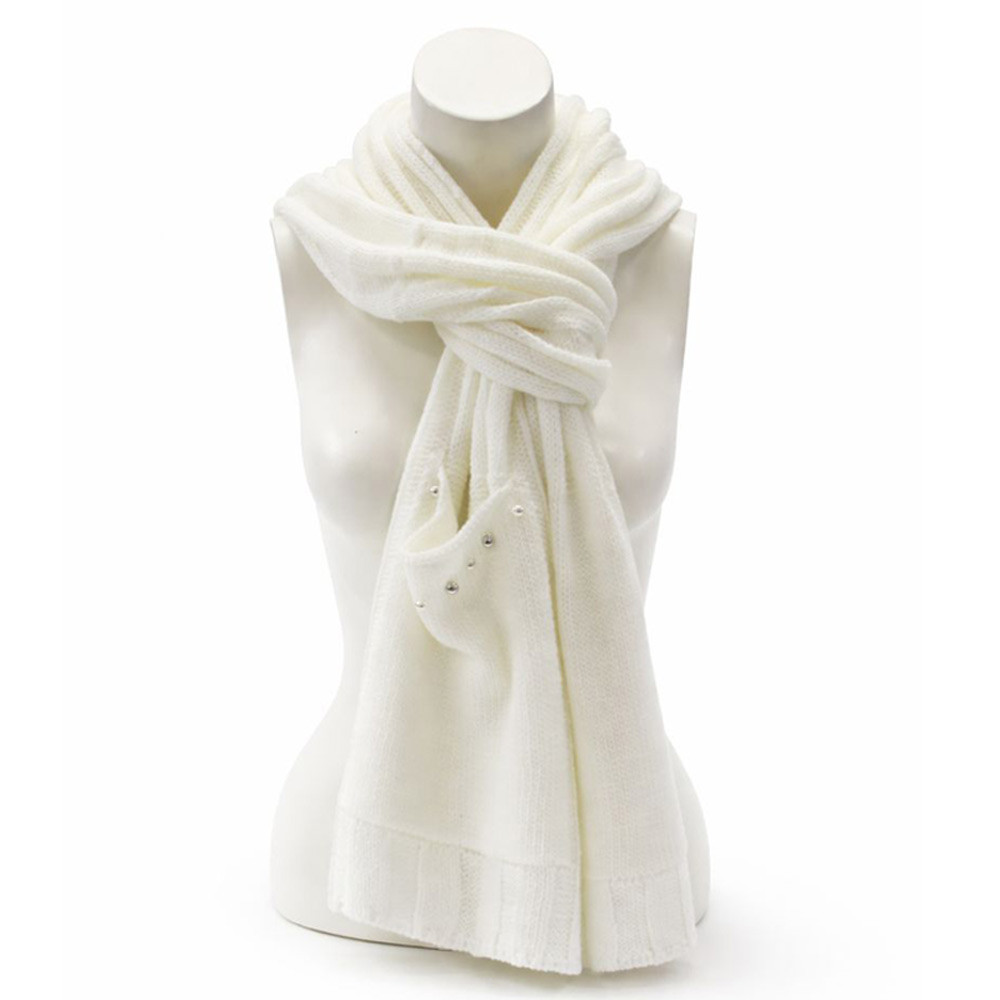 Sněhově bílý dámský dlouhý modní šál Fontana