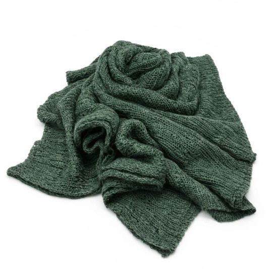 Tmavě zelený dámský pletený šátek Galina