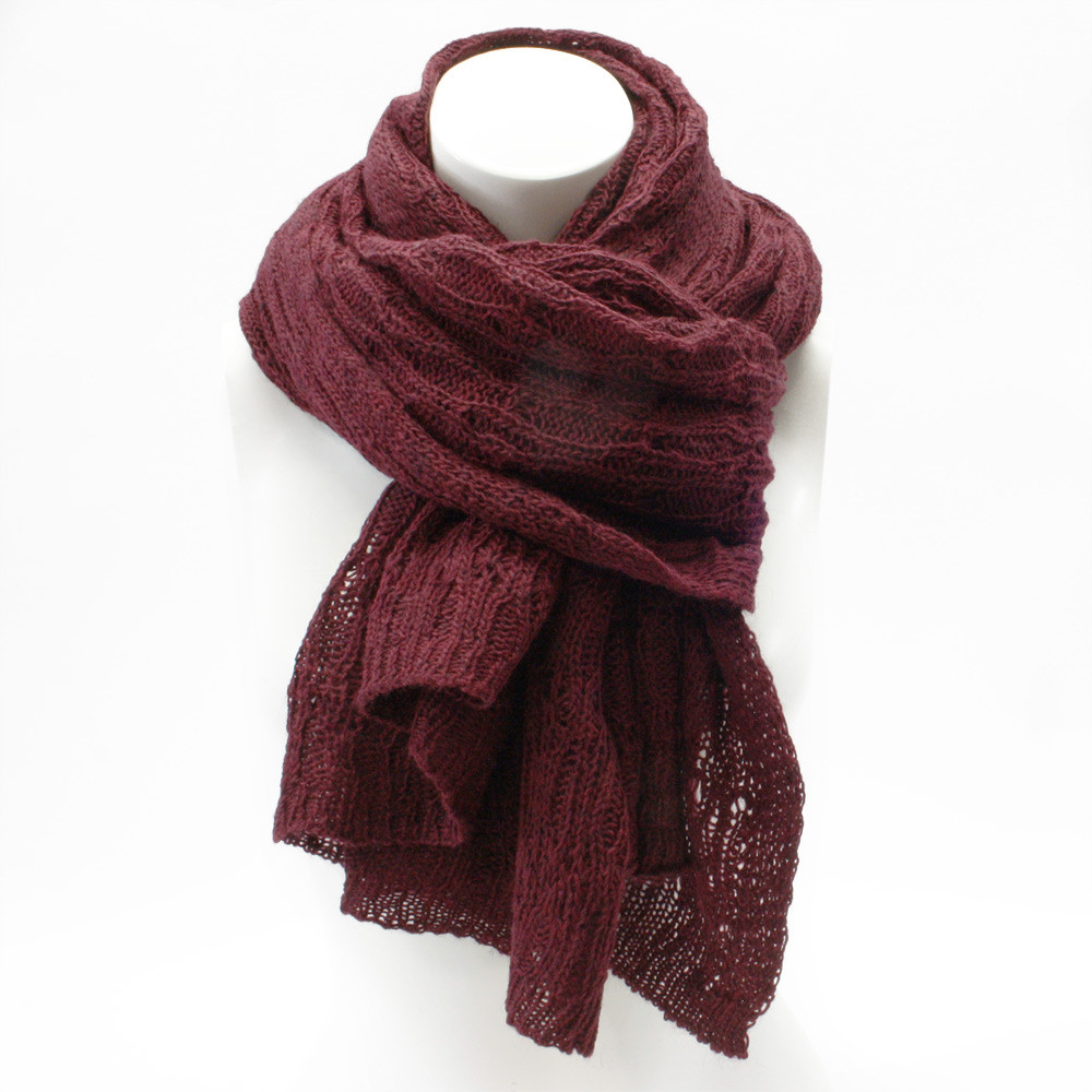 Vínový dámský pletený šátek Galina