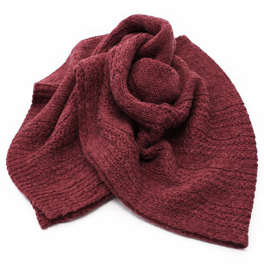 Vínově červený dámský pletený šál Sachiko