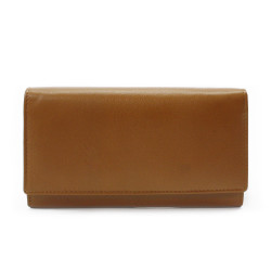 Hnědá dámská klopová kožená peněženka Ellalien