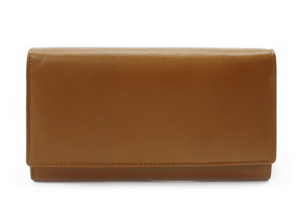 Hnědá dámská klopová kožená peněženka Ellalien