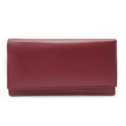 Bordově červená dámská klopová kožená peněženka Ellalien