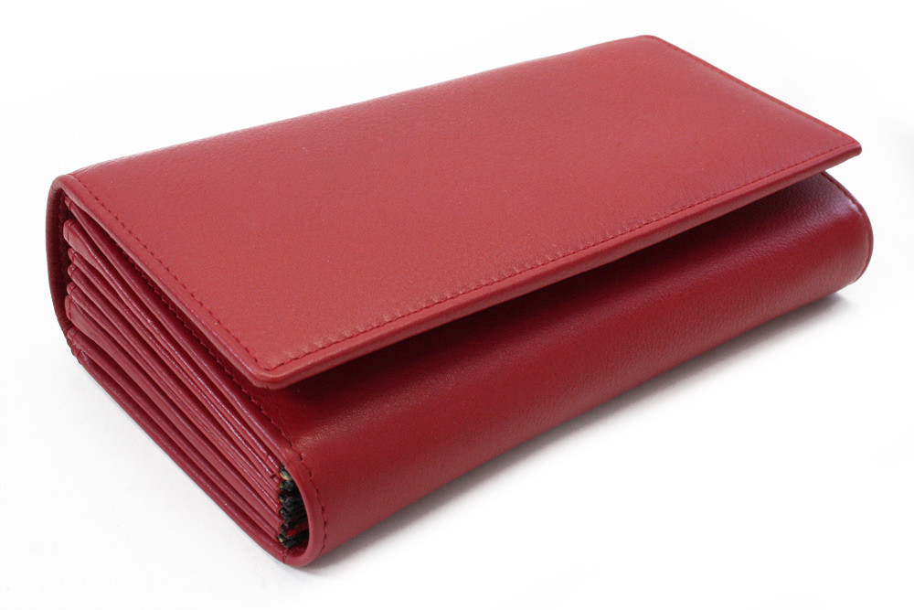 Červená kožená číšnická peněženka Daniela