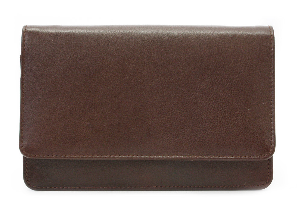 Hnědá pánská kožená dokladová etue Genevi