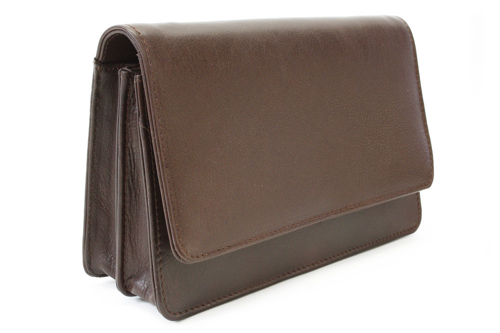 Hnědá pánská kožená dokladová etue Genevi
