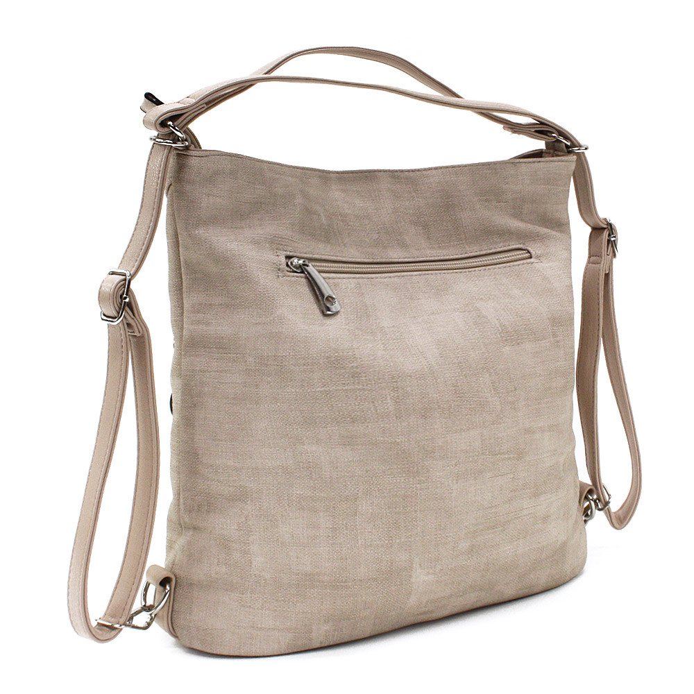 Hnědá dámská kabelka s kombinací batohu Adalyn