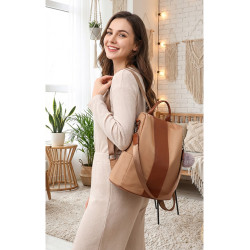 Hnědý stylový moderní dámský batoh/kabelka Ahana