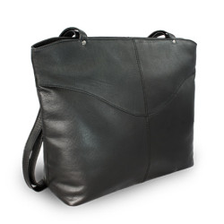 Černá dámská kožená kabelka přes rameno Charlotie