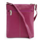 Fialovorůžová dámská kožená zipová crossbody kabelka Jenny