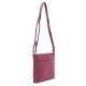 Fialovorůžová dámská kožená zipová crossbody kabelka Jenny