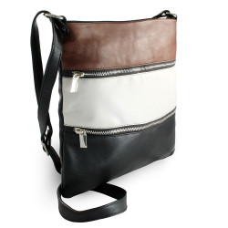 Tříbarevná kožená zipová taška Cassidy
