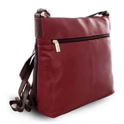 Vínovočerná dámská kožená crossbody kabelka Margaret