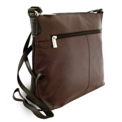 Hnědočerná dámská kožená crossbody kabelka Margaret