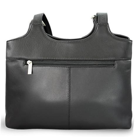 Černá dámská kožená zipová kabelka Thierry