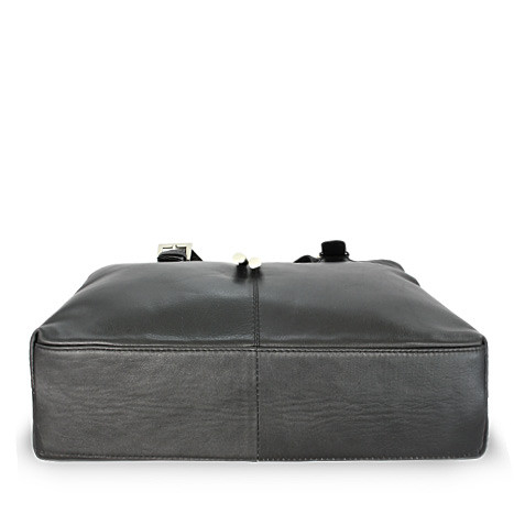 Černá dámská kožená zipová kabelka Thierry