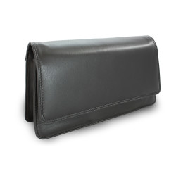 Černé kožené dámské psaníčko Lunaries