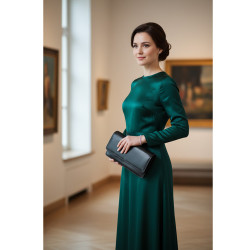 Černé kožené dámské psaníčko Lunaries