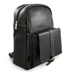 Černý kožený praktický batoh Fridlie