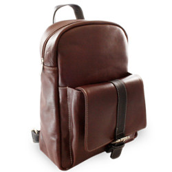 Tmavě hnědý kožený praktický batoh Fridlie