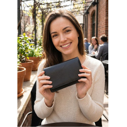 Černá kožená etue Eleanora