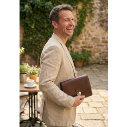 Tmavě hnědá pánská kožená dokladová etue Kylien