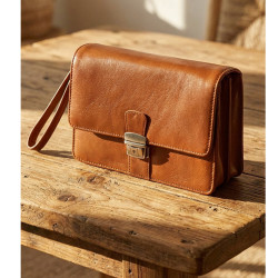 Světle hnědá pánská kožená dokladová etue Kylien