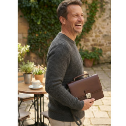 Hnědá pánská kožená dokladová etue Cadenie