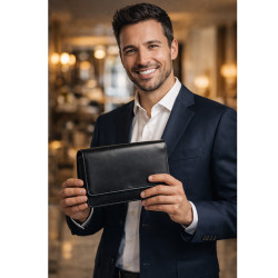 Černá pánská kožená dokladová etue Piper