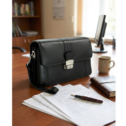 Černá pánská kožená etue se sklápěcím registrem Zander