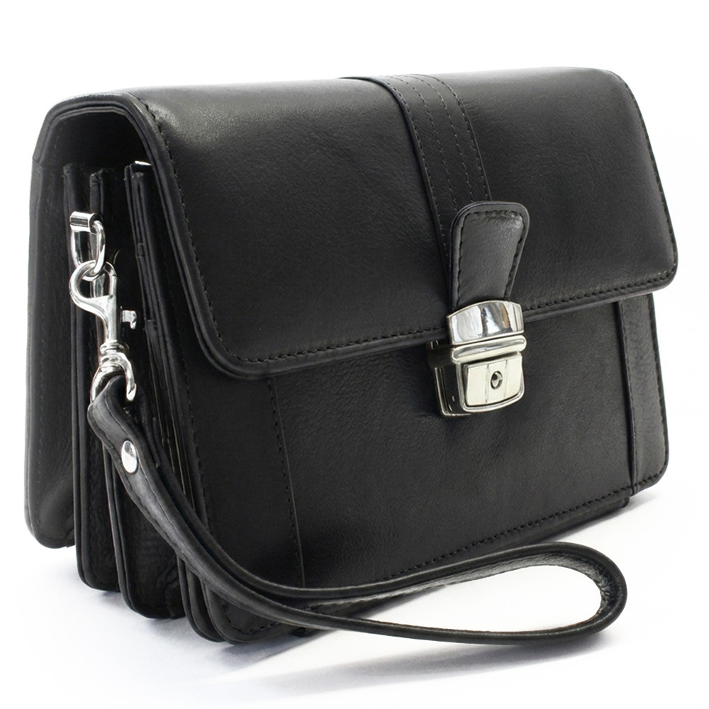 Černá pánská kožená etue se sklápěcím registrem Zander