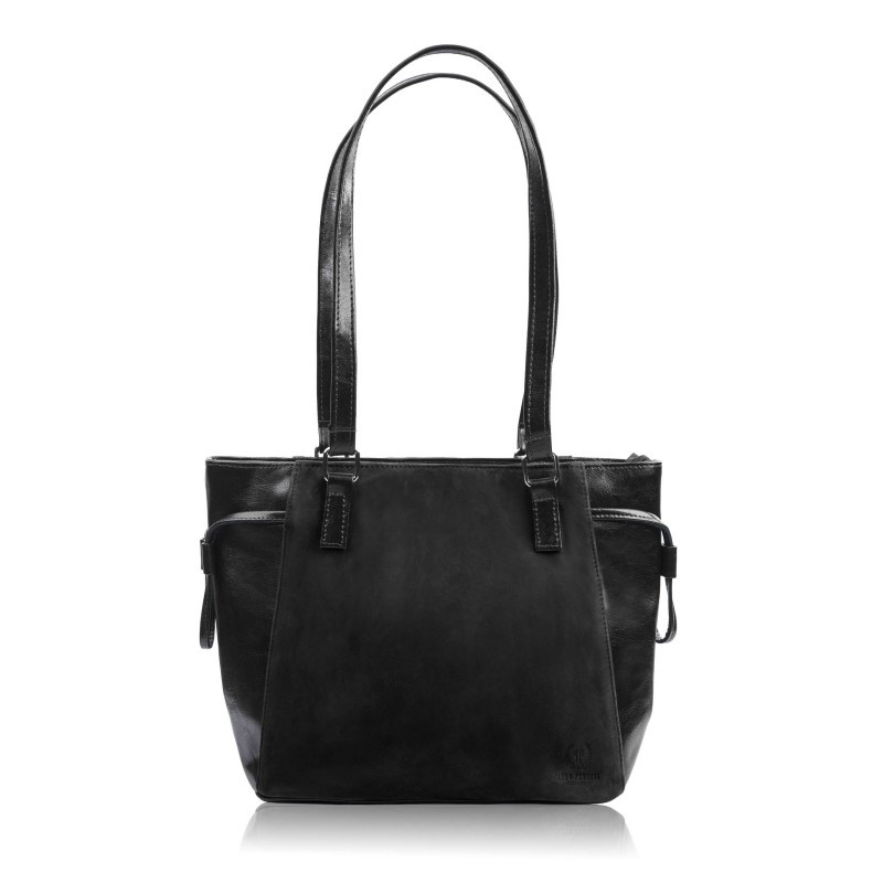 Černá dámská kožená taška přes rameno Brenda