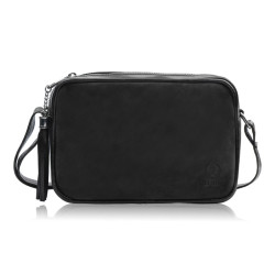 Černá dámská kožená crossbody kabelka Cynthia