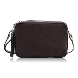 Tmavě hnědá dámská kožená crossbody kabelka Cynthia